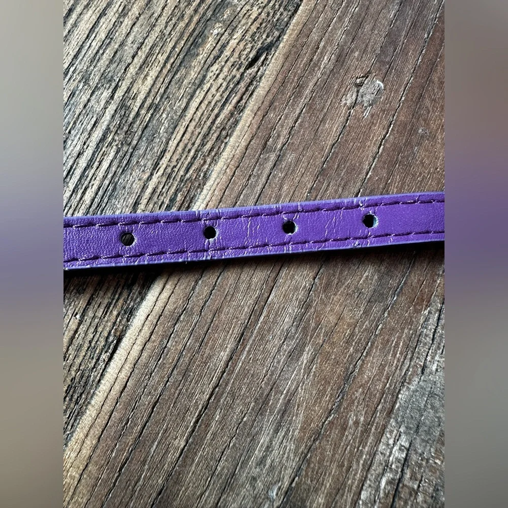 Purple Rhinestone Dog Collar